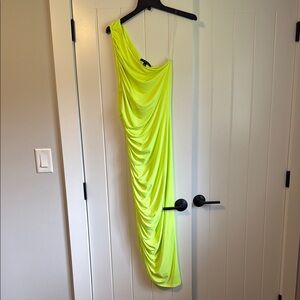 Neon Yellow One-Shoulder Dress